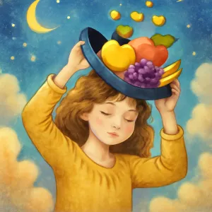Dreaming of taking off a hat that contains fruits or money