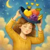 Dreaming of taking off a hat that contains fruits or money