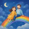 A dream of parents riding a rainbow