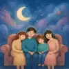 A dream where multiple people are sitting on a sofa.