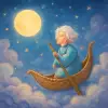A dream of an elderly white-haired person riding a reed boat down from the sky