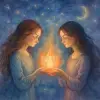 A dream in which two women were holding a fireball.