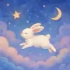 A rabbit hopping and jumping in a dream