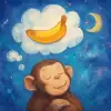 A monkey dreaming of eating a banana