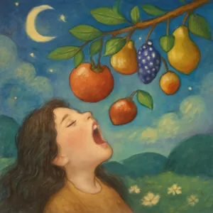 A dream of opening your mouth wide to eat fruit
