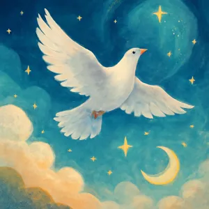 A dream of a pigeon soaring high into the sky