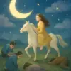 Dreaming of riding a horse while people around you are bowing or lying down.