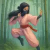 I was in Japan among the bamboo Grove in Arashiyama in Kyoto as a ninja in a pink kimono, doing karate movements to defend against enemies