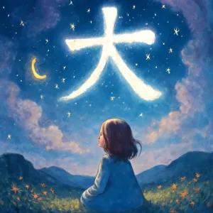 A dream in which a large character '大' (meaning