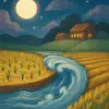 A dream about floodwaters overflowing from a rice paddy and entering another person's field